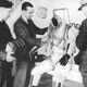 Post dons his homemade pressure suit prior to one of his high-altitude flights. (Smithsonian)